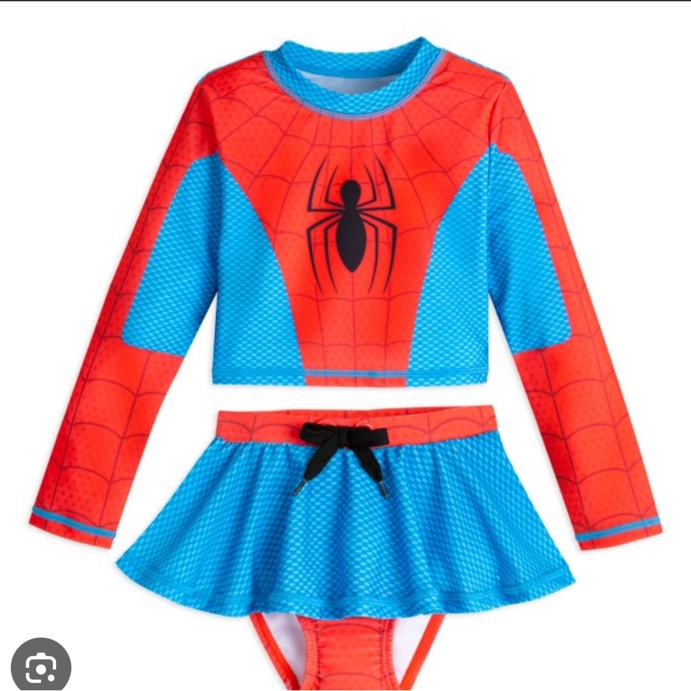 Girls Spider-Man bathing suit Set - Red and Blue size 9/10